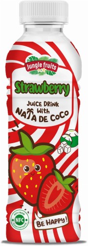 Napój z Nata de coco truskawka 30% soku owocowego 450 ml - Jungle Fruits