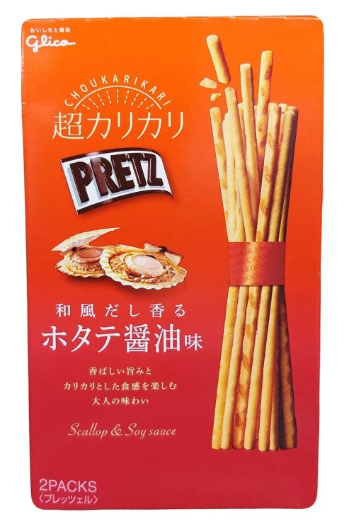 Paluszki Pretz o smaku Przegrzebek w Sosie Sojowym 55g - Glico - Sugoi.pl