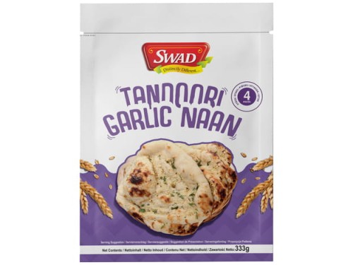 Chlebek Tandoori Naan o smaku czosnkowym 333g - Swad