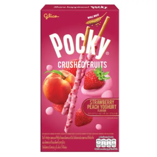 Pocky jogurtowe o smaku brzoskwiniowo-truskawkowym 38g - Glico